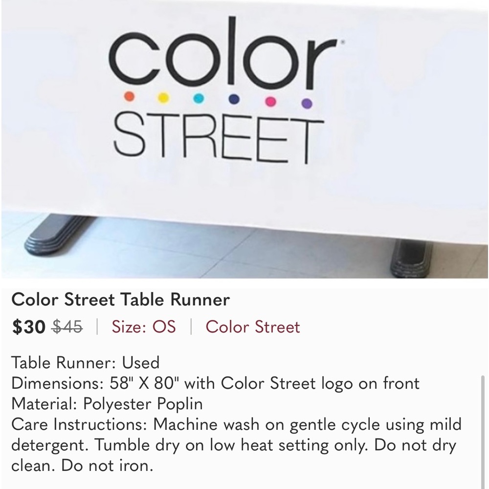 Color Street Vendor Table Runner